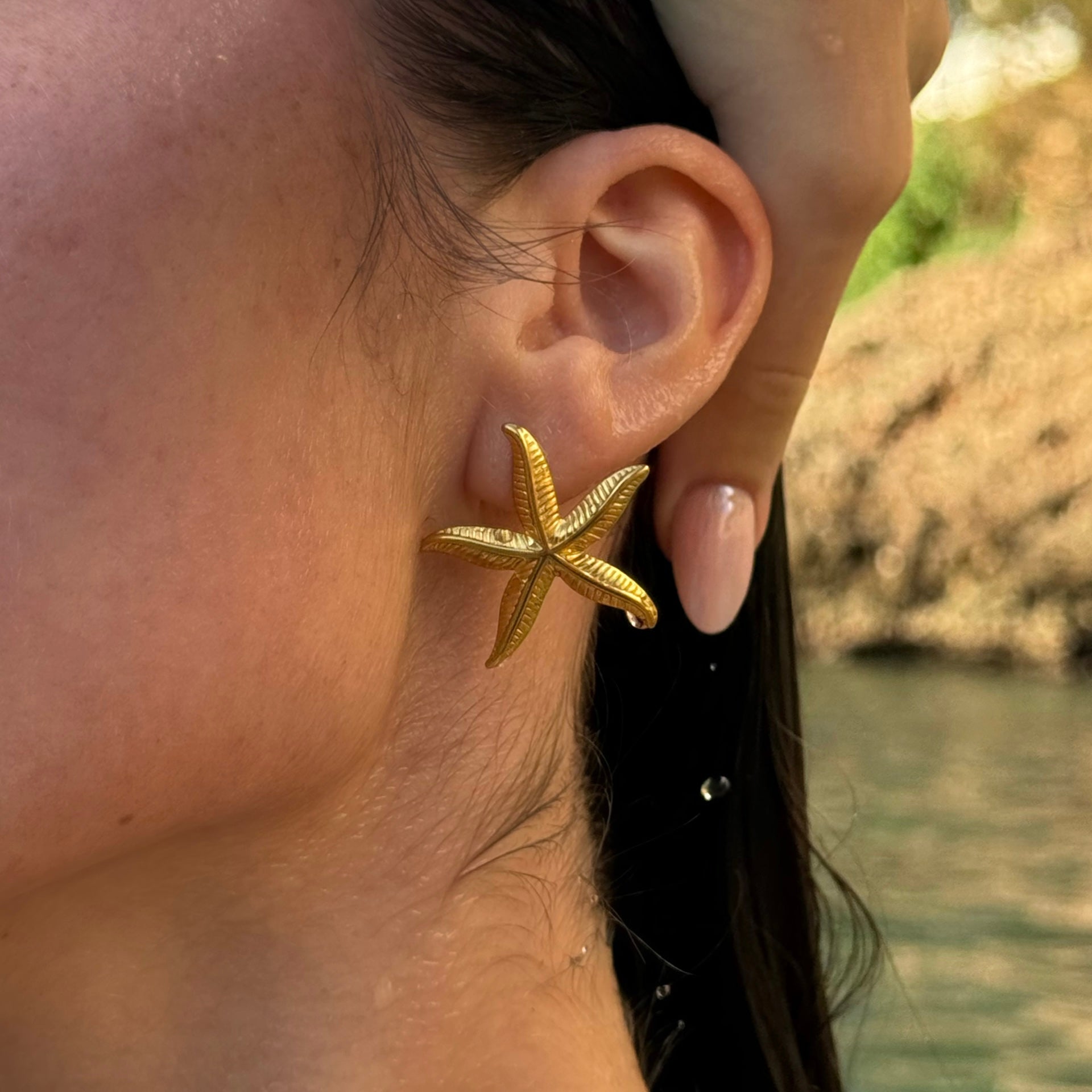 18K GOLD STARFISH EARRINGS