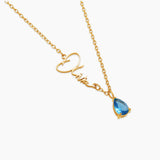 Signature Name and Birthstone Necklace