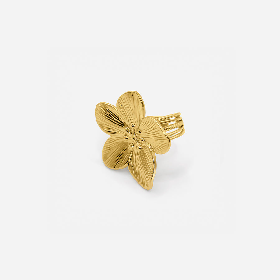ADJUSTABLE GOLDEN FLOWER RING