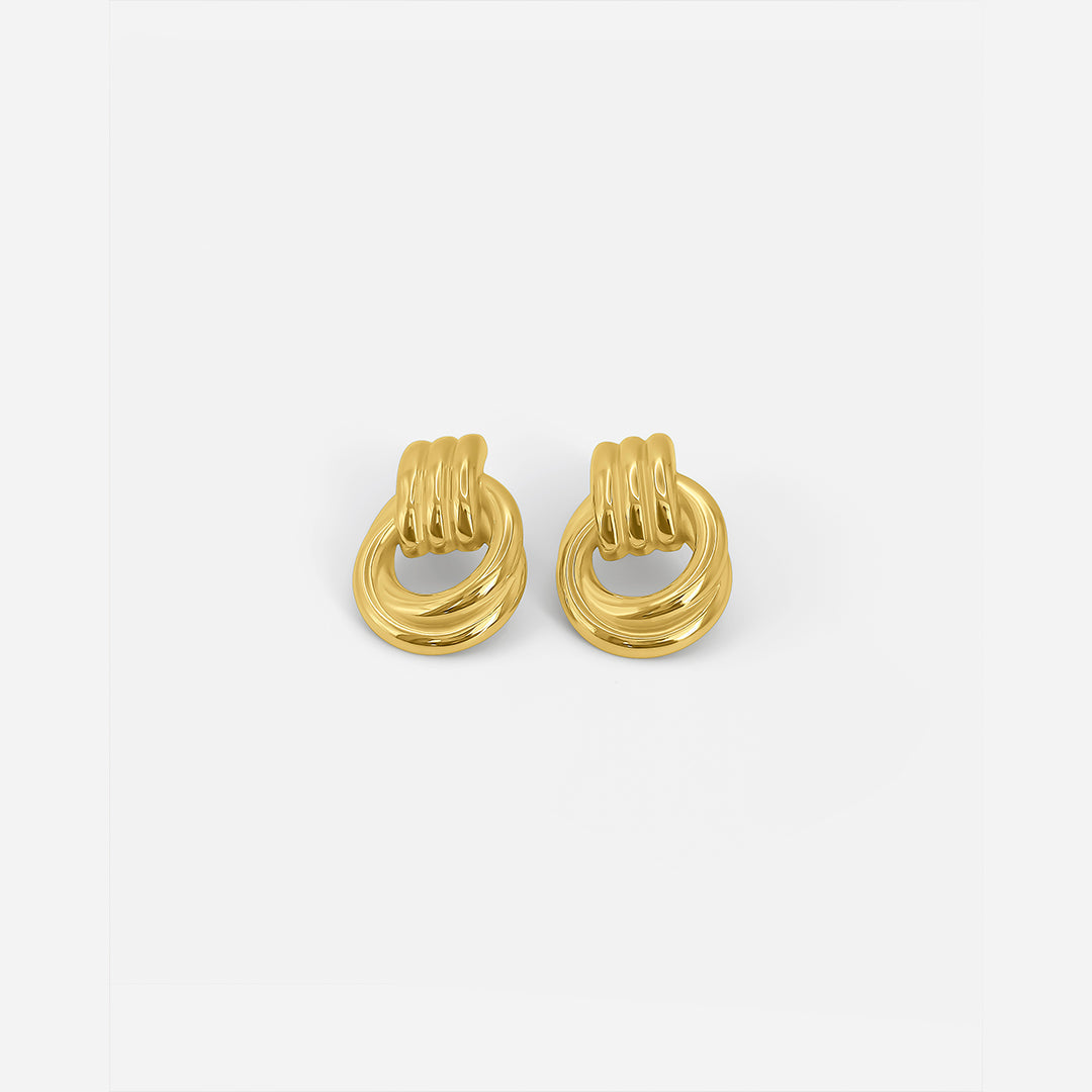DOUBLE KNOT EARRINGS GOLD