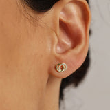 Pave Double Circle Studs