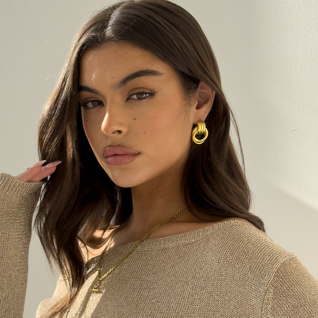 DOUBLE KNOT EARRINGS GOLD