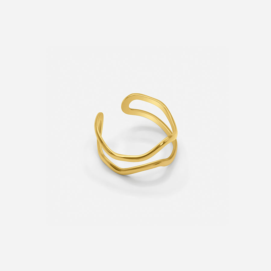 ADJUSTABLE DOUBLE LAYER RING - GOLD