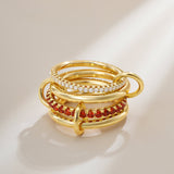 Astrid Fire Red Stacked Ring