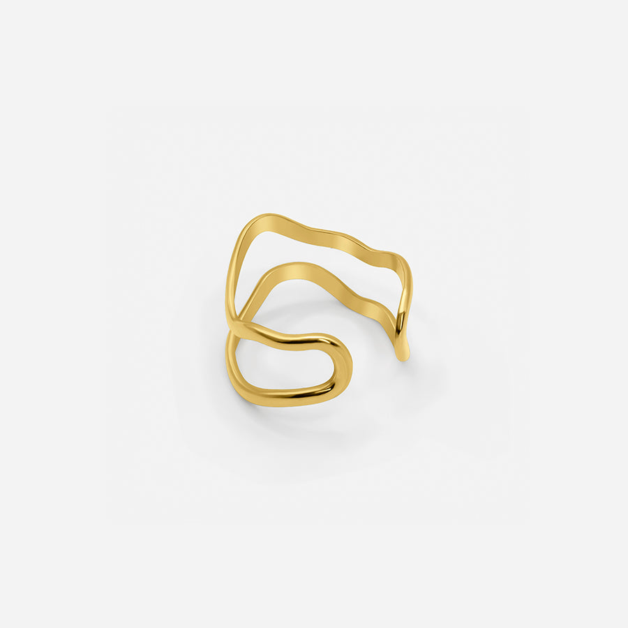 ADJUSTABLE DOUBLE LAYER RING - GOLD