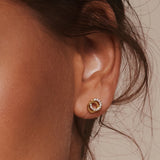 Pave Double Circle Studs