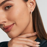 Baguette Sapphire Huggies