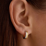 Mixed Minimalist Double Hoops