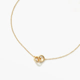 Pave Interlocking Double Circle Necklace