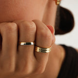 Bicolor Round Band Ring