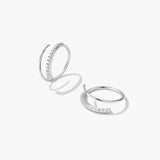Half Pave Double Hoops