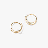 Pave Heart Double Hoops