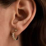 Baguette Sapphire Huggies