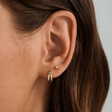 Mixed Minimalist Double Semicircle Huggies