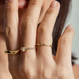 Slim Crystal Open Ring