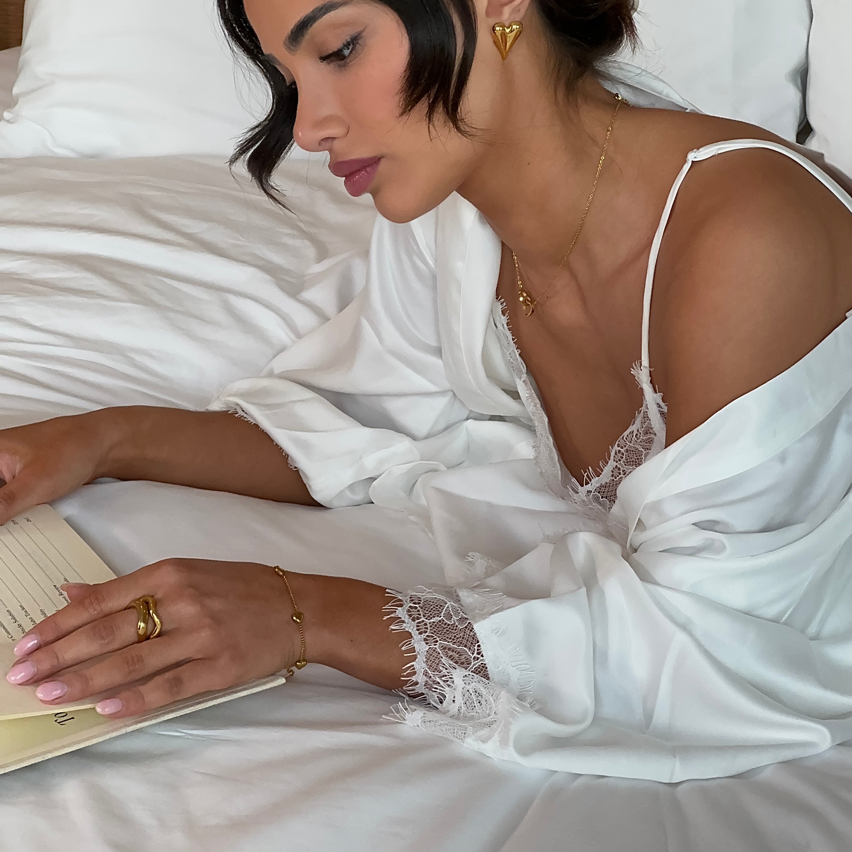 Mini Heart Chain Bracelet - Gold