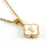 Pearl Clover Initial Necklace