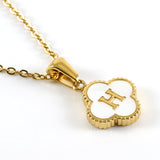 Pearl Clover Initial Necklace