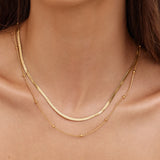 Snake & Satelite Chain Layered Necklace
