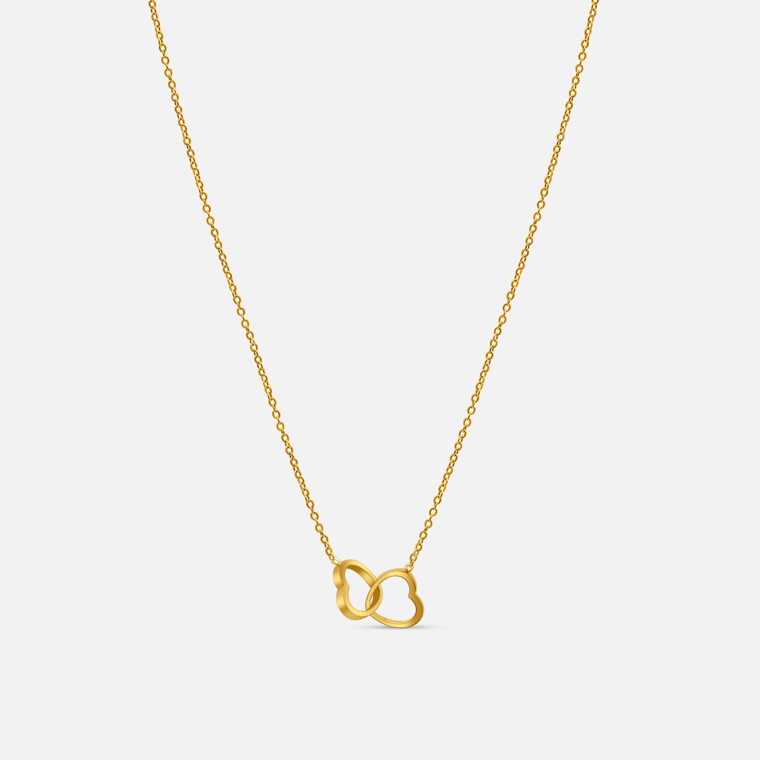 Interlock Heart Necklace - Gold