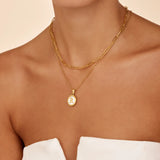 Mother Of Pearl Initial Pendant Necklace