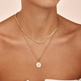 Mother Of Pearl Initial Pendant Necklace