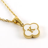 Pearl Clover Initial Necklace
