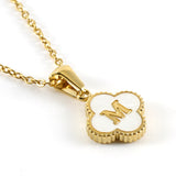 Pearl Clover Initial Necklace