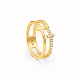 Double Cross Ring - Gold