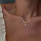 Melly Initial Herringbone Necklace