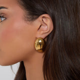 18K GOLD OVAL EARRINGS