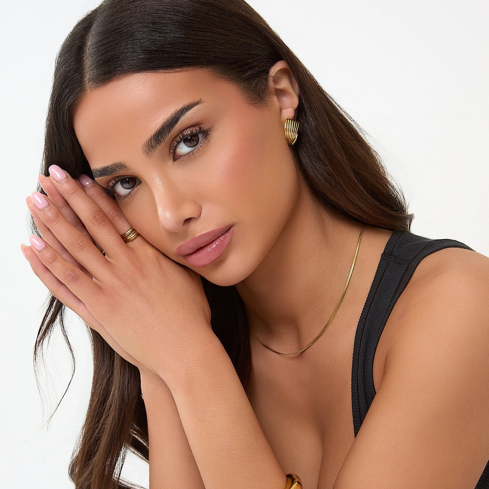 GOLD TEXTURED NECKLACE 2MM