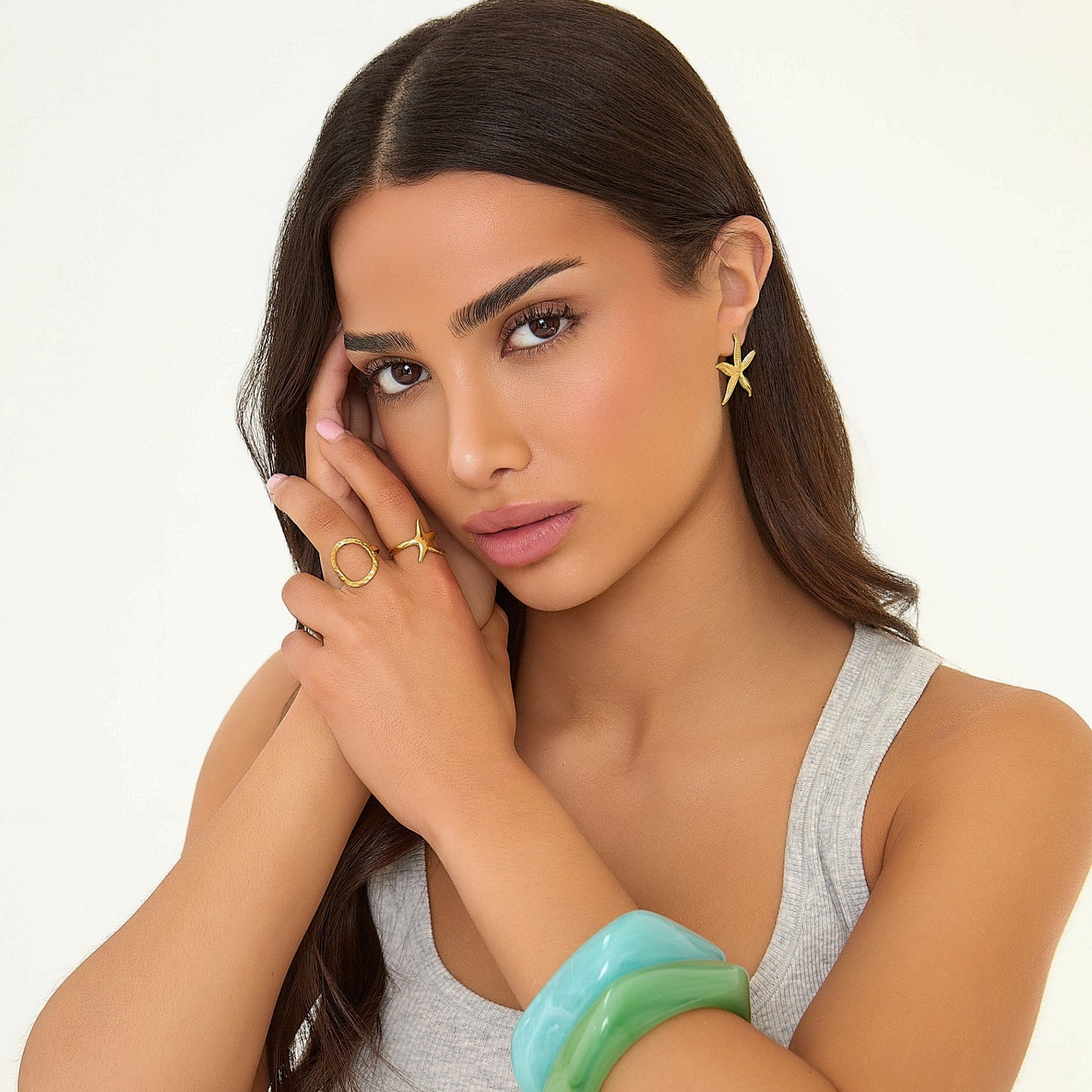 ADJUSTABLE OVAL RING - GOLD