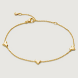 Fine Heart Charm Bracelet - Gold