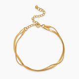 Double Snake Chain Layered Bracelet