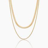 Double Snake Chain Layered Necklace