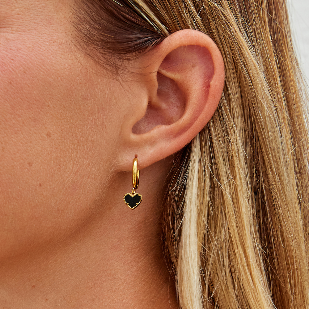 'Tainted Hearts' Hoop Earrings
