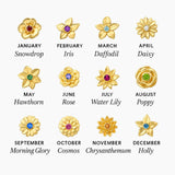 Personalized Birth Flower Charm Bracelet