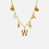 GOLD OCEAN LETTER NECKLACE