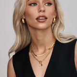 Paperclip Birthstone Initial Charm Necklace