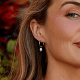 Freshwater Pearl Silver Hoop Earrings