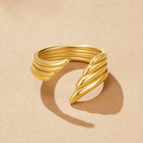 Golden Angel Wing Wrap Ring