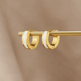 Leigh White Hoop Earrings