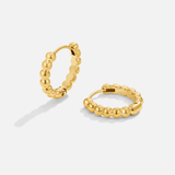 Leona Gold Bead Hoop Earrings