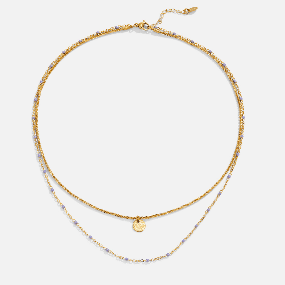 Lia Layered Gold Coin Bead Necklace