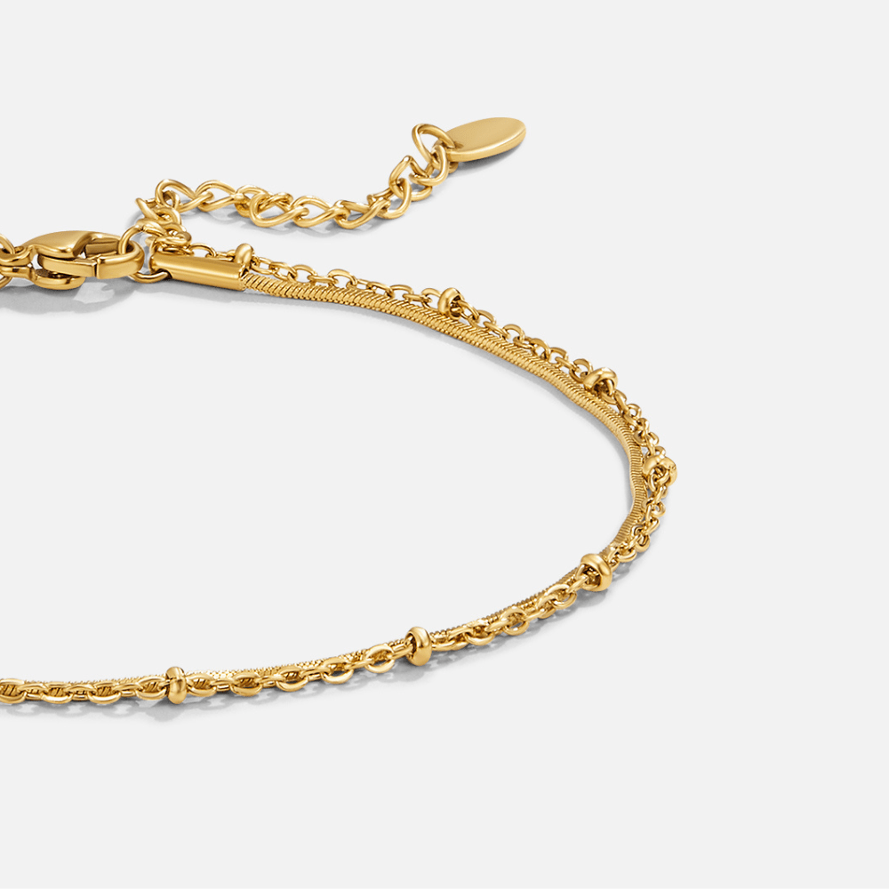 Pia Gold Layered Anklet