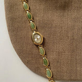 Aubrette Women's Watch - Luxury Jade Bracelet Quartz Timepiece, Elegant Gold Design