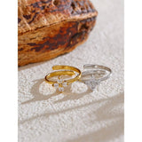 Desiree - Adjustable Stainless Steel Flower Ring with Sparkling Cubic Zirconia