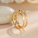 Emily Ring - Dainty Square Ring with Rainbow Crystal for Women