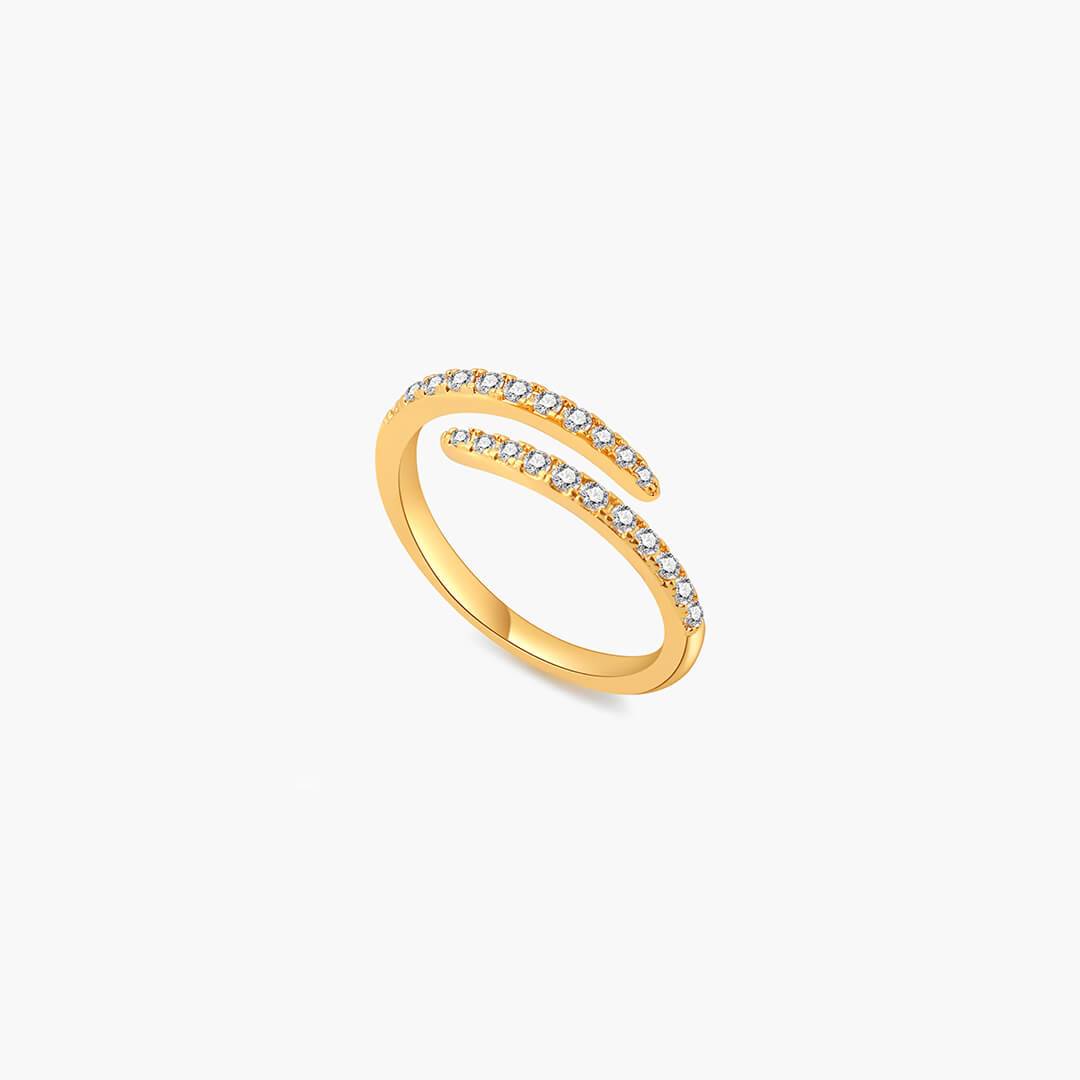 Lydia Twirl Pavé Ring